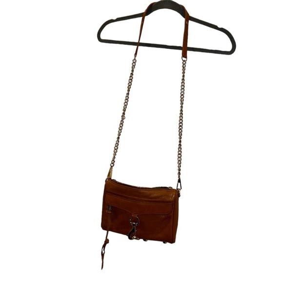 Rebecca Minkoff caramel brown gold hardware Crossbody bag Coachella - Picture 9 of 9